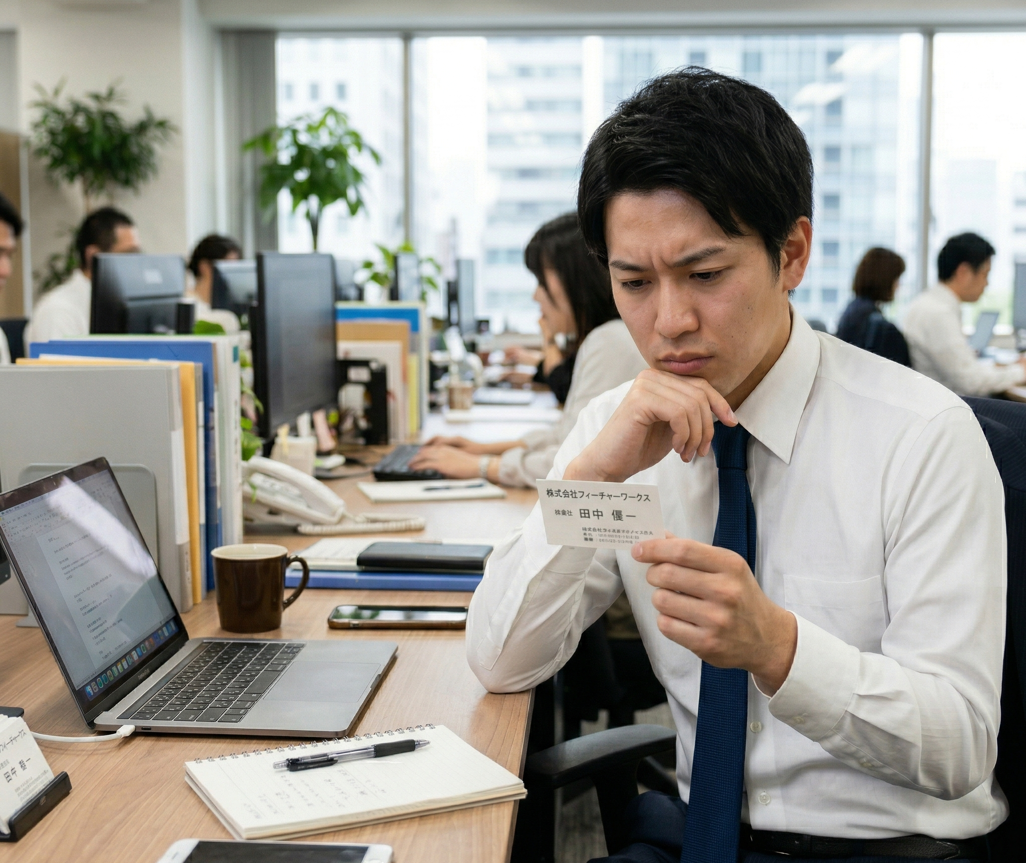 悩むビジネスパーソン